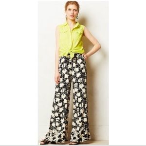 Anthropologie wide leg patterned Prescott pants